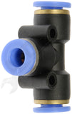 APDTY 160236 Air Hose 3-Way Quick Disconnect Push-On Splitter T-Fitting (ID 6mm)