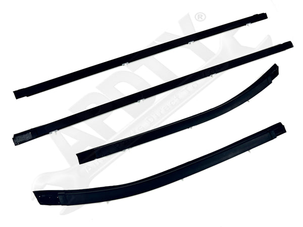 APDTY 160313 Door Window Glass Rubber Belt Weatherstrip Dew Wipe Sweep Seal Set
