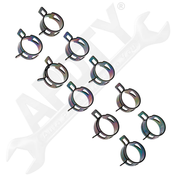 APDTY 160661 Spring Type Hose Clamps - Pack Of 10