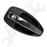APDTY 161024 Exterior Door Handle; Black & Chrome; Front Right