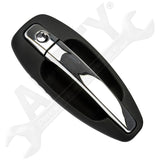 APDTY 161024 Exterior Door Handle; Black & Chrome; Front Right