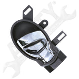 APDTY 161224 Interior Door Handle Chrome Handle Black Trim; Left Front or Rear