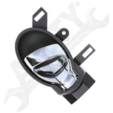APDTY 161224 Interior Door Handle Chrome Handle Black Trim; Left Front or Rear