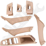 APDTY 161457 Door Interior Pull Handle & Window Switch Bezel Kit; 7-Piece; Beige