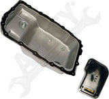 APDTY 163766 Automatic Transmission Oil Pan w/ Drain Plug & Filter; 6L80 6-Speed