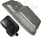 APDTY 163766 Automatic Transmission Oil Pan w/ Drain Plug & Filter; 6L80 6-Speed