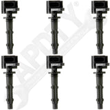 APDTY 166849x6 Ignition Coil With Boot; Set Of 6; 6-Cylinder Engines Only