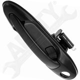APDTY 170101 Exterior Door Handle; Smooth Black; Front Left (Driver-Side)