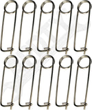 APDTY 170121 Stainless Steel Reusable Locking Safety Pin; 1/8" Dia; Pack Of 10
