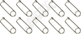 APDTY 170121 Stainless Steel Reusable Locking Safety Pin; 1/8" Dia; Pack Of 10