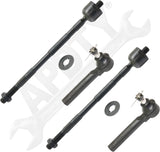 APDTY 170387 Inner & Outer Tie Rod End Kit; 4-Pieces; Front Left & Right