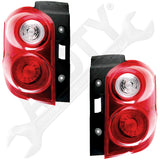 APDTY 170782 Tail Light Lamp Set; Red & Clear Lens; Rear Left & Right