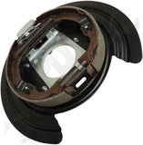 APDTY 170789 Parking Brake Shoes w/ Backing Plate & Hardware; Rear Left Or Right