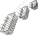 APDTY 172069 3-Piece Metal Wire Peg Board Baskets - Black