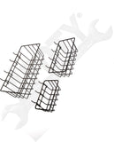 APDTY 172069 3-Piece Metal Wire Peg Board Baskets - Black