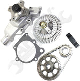 APDTY 172399 Timing Chain Kit 3-pc Kit with Fan Clutch and Water Pump