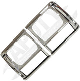 APDTY 173357 Headlight Bezel Set; Left & Right; Black & Chrome
