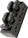 APDTY 176299 Window Switch, Front Driver Side, Black, 5-Button