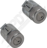 APDTY 176318 Door Lock Cylinder, Set of 2, Black keys Included, Chrome