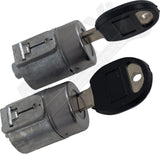 APDTY 176318 Door Lock Cylinder, Set of 2, Black keys Included, Chrome