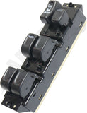APDTY 176395 Window Switch, Front Driver Side, Black, 6-Button
