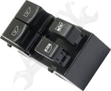 APDTY 177363 Window Switch, Front Driver Side, Black, 4-Button