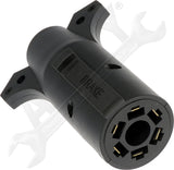 APDTY 178607 7-Blade Trailer Side To 6-Way Round Vehicle Side Adapter