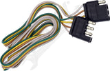 APDTY 178648 4-Flat Vehicle Side And Trailer Wiring Connectors (48"/12")