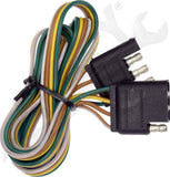 APDTY 178648 4-Flat Vehicle Side And Trailer Wiring Connectors (48"/12")