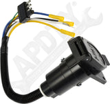 APDTY 178663 4-Flat Trailer Side To 7-Way Vehicle Side Adapter