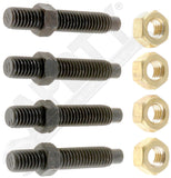 APDTY 4246 Exhaust Flange Stud & Nut Hardware Kit (Pack Of 4; 7/16-14 x 2.535)