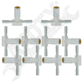 APDTY 504169 1/8 X 1/8 X 1/4 In. Hard Vacuum Tubing Tee