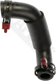 APDTY 57145 Molded Rubber Engine Crankcase PCV Breather Hose Tube w/ Clamps