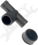 APDTY 58236B Radiator Heater Hose Coolant Flush Tee With Screw On Cap (3/4")