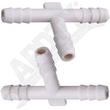 APDTY 58449 1/4 X 1/4 X 1/4 Inch Hard Vacuum Tubing Tee Pack of Two