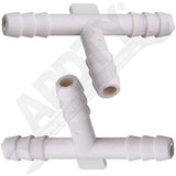 APDTY 58449 1/4 X 1/4 X 1/4 Inch Hard Vacuum Tubing Tee Pack of Two