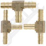 APDTY 66210 1/4 In., 5/16 In. And  3/8 In. Brass Tee Connector Assortment