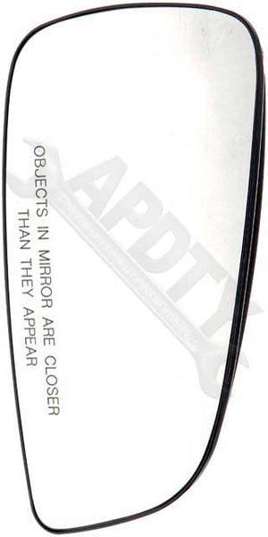 APDTY 67165 Side View Mirror Replacement Glass Plastic Backed Fits Right