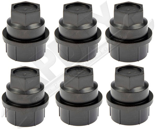 APDTY 7227182 Black Wheel Nut Cover 15646250