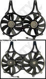APDTY 731033 Dual Radiator & AC Condenser Cooling Fan Assembly