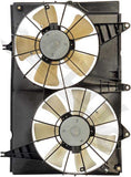 APDTY 731066 Radiator & AC Condenser Dual Cooling Fan Motor Shroud Assembly
