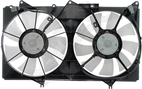 APDTY 731643 Dual Radiator Cooling Fan Assembly Solara/ES300/Camry (16711-0A170)