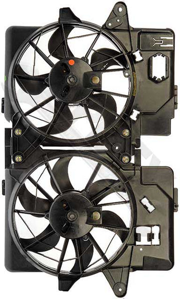 APDTY 732183 Dual Radiator & AC Condenser Cooling Fan Assembly