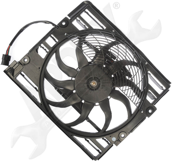 APDTY 732310 AC Condenser Cooling Fan Assembly w/Fan Motor, Blade, Shroud, Right