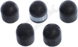 APDTY 761118 Vacuum Cap Set (1/2 In. ID Black Heat Resistant Rubber; Pack Of 5)