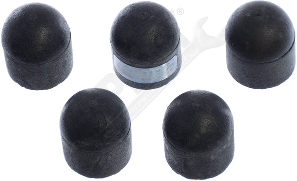 APDTY 761118 Vacuum Cap Set (1/2 In. ID Black Heat Resistant Rubber; Pack Of 5)