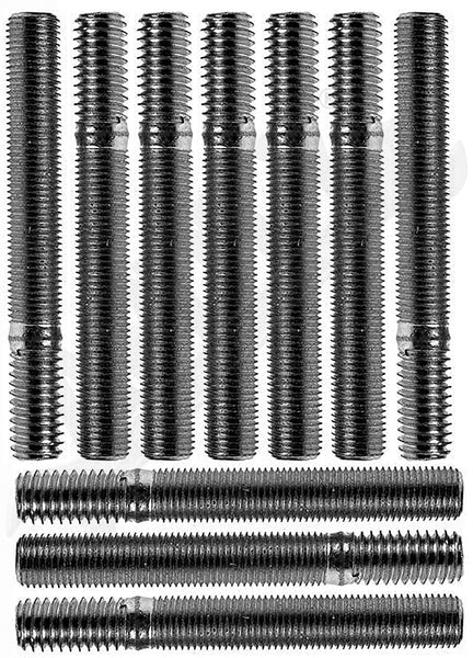 APDTY 786100 Double Ended Stud - 3/8-16 X 5/8 In. And 3/8-24 X 2 In.