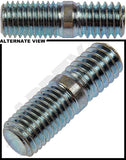 APDTY 786101 Double Ended Stud -5/16-18 X 3/8" And 5/16-24 X 1/2" (Pack Of 10)