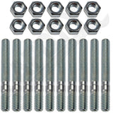 APDTY 786105 Double Ended Stud - 5/16-18 X 1/2 In. And 5/16-24 X 1-1/2 In.