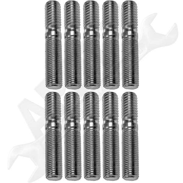 APDTY 786114 Double Ended Stud - 3/8-16 X 5/8 In. And 3/8-24 X 1 In.